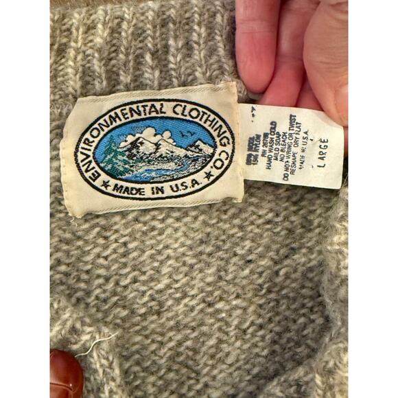 Vintage Environmental Clothing Co Wool Gray Sweater size L md in usa - Picture 4 of 8